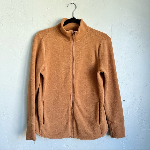 Old Navy Women’s Fall Camel Tan Soft Cozy Fleece Zip Up Jacket Size XS EUC - Picture 1 of 5